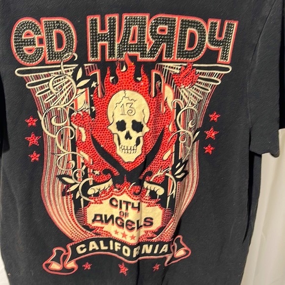 VINTAGE ED HARDY POLO SHIRT XL - Picture 9 of 12